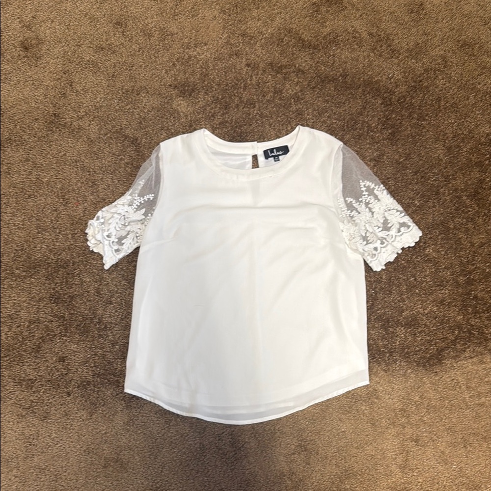 Lulu's White Embellished Boxy Blouse